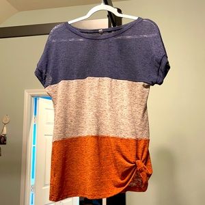 Shein tri-color wide stripe top.  Large